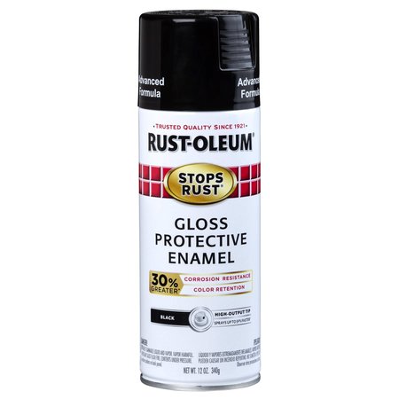 Rust-Oleum Black, Gloss, 12 oz 338927